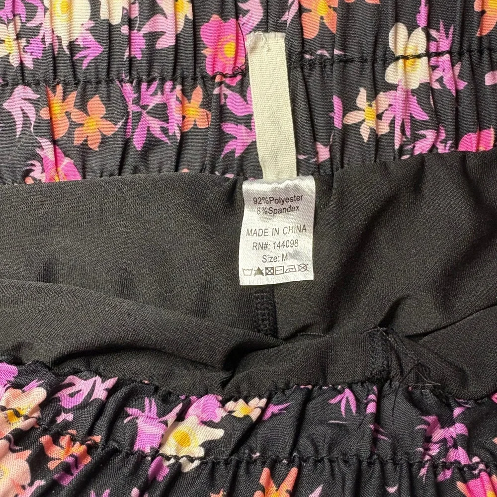 In Good State Running Short Black‎ With Floral Print Size Medium